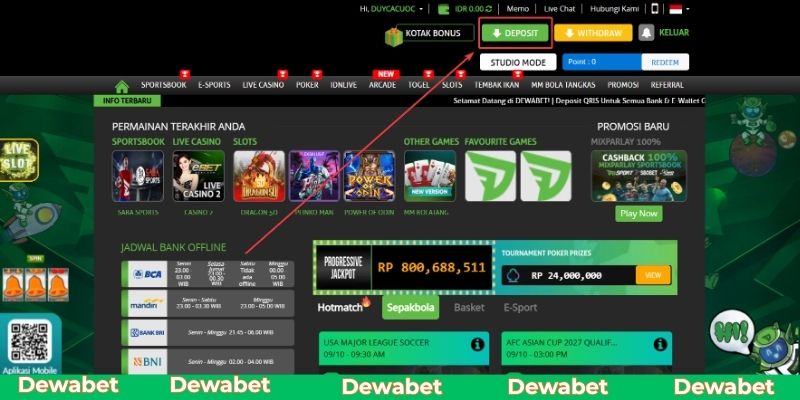 Nạp tiền Dewabet